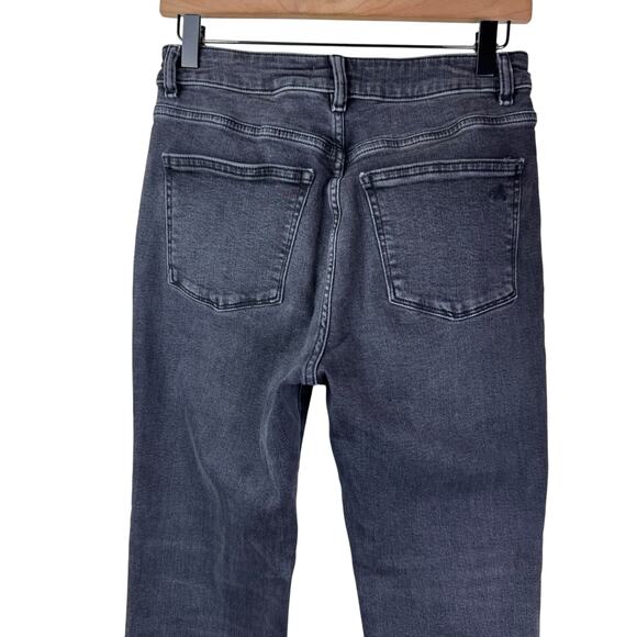 DL1961 Black Distressed Flared Fringe HIgh Waisted Jeans - Picture 4 of 7